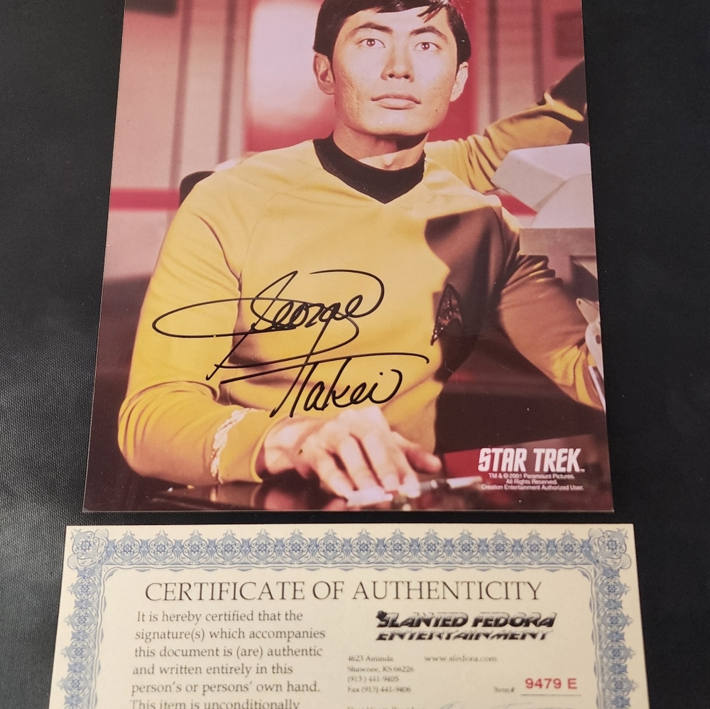 Framed Autographed Photo of George Takei as Lt. Hikaru Sulu (COA & No.9479E)